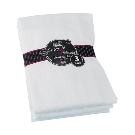 Ritz Ritz White Cotton Solid Flour Sack Towel 3 pk 10022